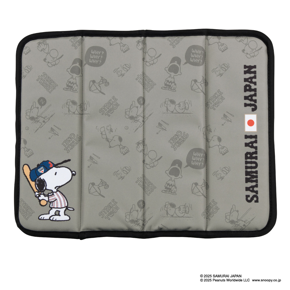 侍ジャパン×PEANUTSロゴ折りたたみクッション